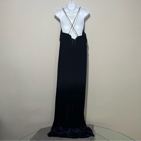 Ralph Lauren Velvet Silk Y2K Strappy Maxi Dress Size 12 Whimsigoth Fairy Grunge - Picture 2 of 10